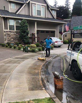 Concrete Cleaning - Concrete and other Hardscape cleaning! Typically we offer these services WITH to WITHOUT Detergents. If budget is a concern, our detergent-free wash still removes 99% of dirt and grime! With detergents means cleaner for longer!