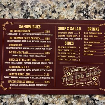 The 130 Shop - Menu - Burgers Near Me - Tenafly, New Jersey The 130 Shop - Menu - Burgers Near Me - Tenafly, New Jersey