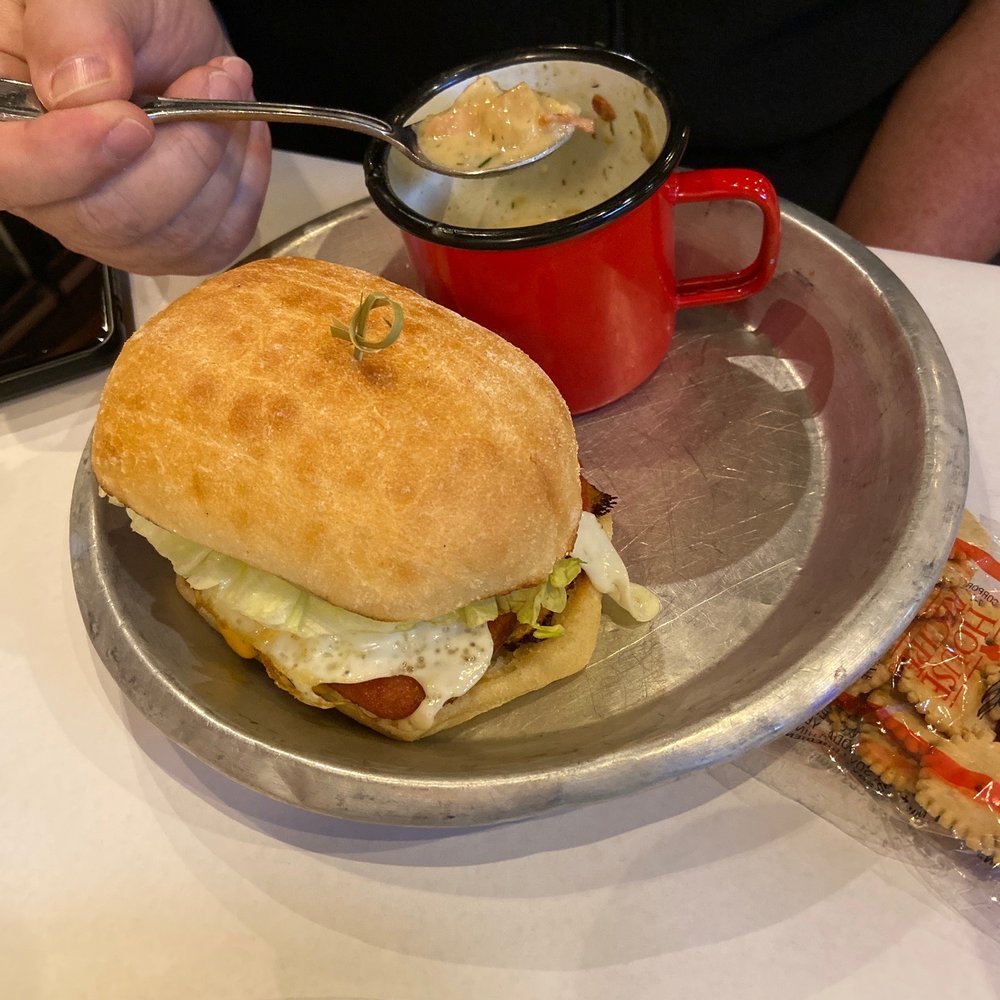 J DUB - The Dub Burger with Clam Chowder.... - Breakfast & Brunch Near Me - Bend, Oregon J DUB - The Dub Burger with Clam Chowder.... - Breakfast & Brunch Near Me - Bend, Oregon