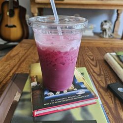 Sunset Foods - This is the drink my wife brought home (pomegranate yogurt) before I consumed anything! Does less ice mean ¾ full? C'mon.