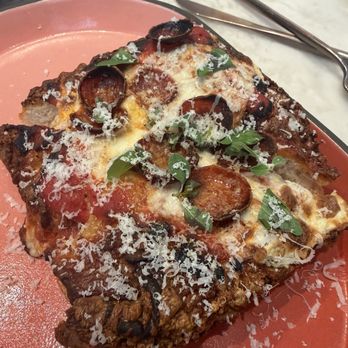 Mad Nice - The pizza slice - overcooked toast attempting to pass as pizza. Not impressive but looks nice. It was, in fact, not nice. - Italian Near Me - Detroit, Michigan Mad Nice - The pizza slice - overcooked toast attempting to pass as pizza. Not impressive but looks nice. It was, in fact, not nice. - Italian Near Me - Detroit, Michigan