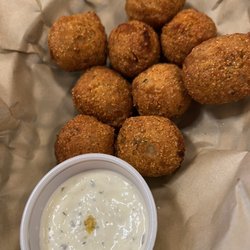 Red Crab Boil - Hush puppy appetizer with tarter sauce. We already ate a few before I snapped the pic!