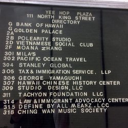 Pacific Ocean Travel - The directory on the ground floor.