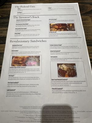 Menu photo 2 Ben Franklins Taproom and Grille New Castle, PA