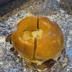 Mel's Bagels & Deli - Bacon egg & cheese on egg bagel