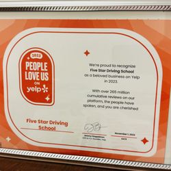 Five Star Driving School - Recognition