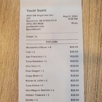 Yuubi Sushi - Sushi Bars Near Me - Beaverton, Oregon