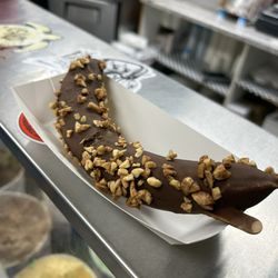 Frozen chocolate covered banana