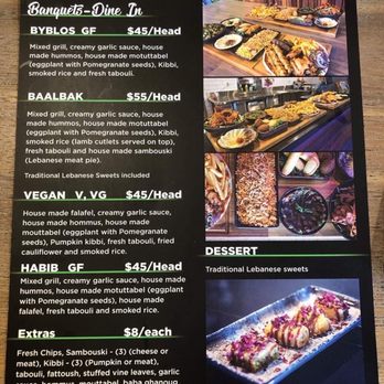 Downtown Beirut - Dine in banquet menu - Lebanese Near Me - Islington, NSW