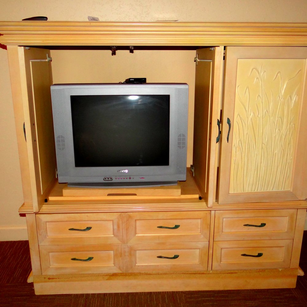 TV entertainment center. TV entertainment center.