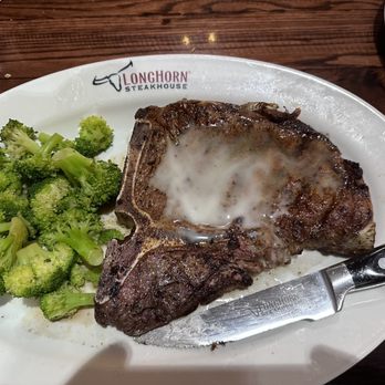 LongHorn Steakhouse - T-bone steak, too much butter on top - Steakhouses Near Me - Ogden, Utah LongHorn Steakhouse - T-bone steak, too much butter on top - Steakhouses Near Me - Ogden, Utah