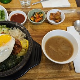 Bibimbap spread.