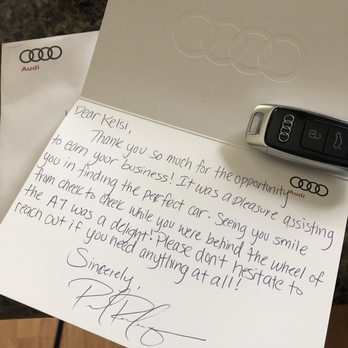 Audi Concord - Such a nice personal note from Paul! - Auto Repair Near Me - Concord, California