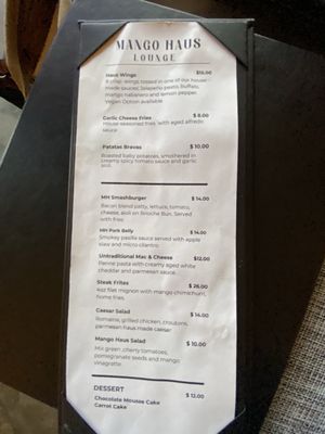 Menu photo 2 Mango Haus Lounge  Tehachapi, CA