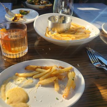 Eureka! - "Hoppy" Truffle Fries $8 with Old Fashion $8.5. Both are excellent. - American Near Me - Irvine, California Eureka! - "Hoppy" Truffle Fries $8 with Old Fashion $8.5. Both are excellent. - American Near Me - Irvine, California