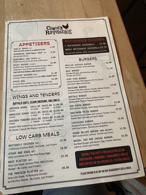 Menu photo 2 Camden Rotisserie Dublin, D