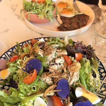 Delices Du Chef - Yummiest dressing on their Niçoise salad with pretty purple potatoes. - French Near Me - Torrance, California Delices Du Chef - Yummiest dressing on their Niçoise salad with pretty purple potatoes. - French Near Me - Torrance, California