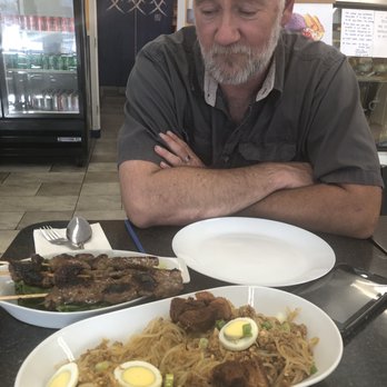 Gracie's Cuisine - Pancit palabok and pork bbq stick - Filipino Near Me - Everett, Washington