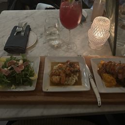 Left is Fig salad, middle shrimp and grits, and on the right is the duck. All were so delicious!
