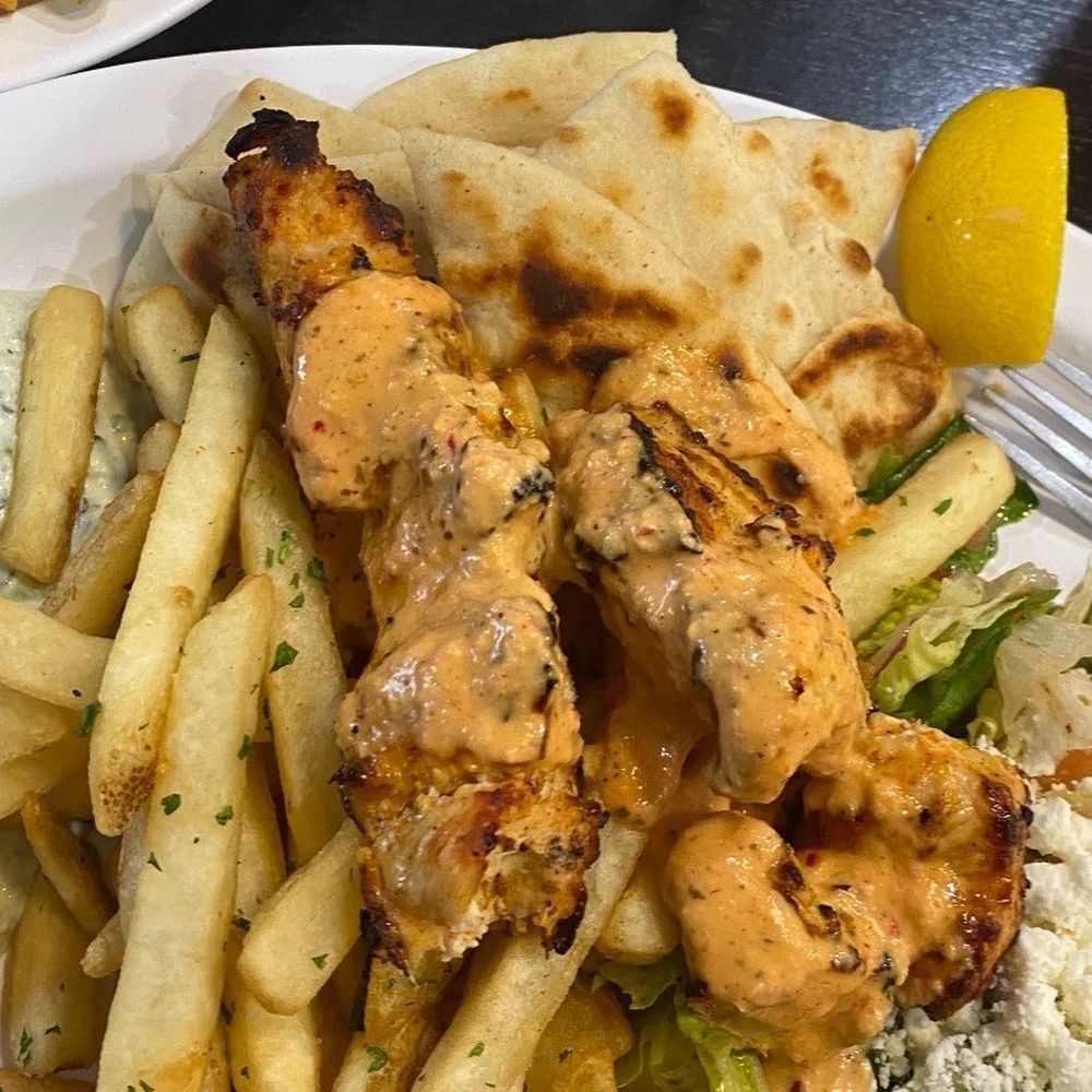 Chicken Souvlaki Plate Chicken Souvlaki Plate
