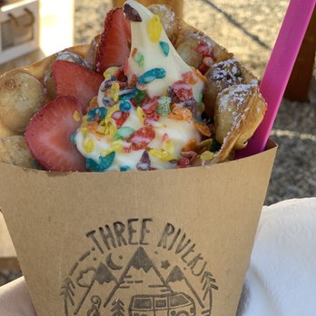 Three Rivers Yogurt - Frutty pebble waffle cone - Desserts Near Me - Three Rivers, California Three Rivers Yogurt - Frutty pebble waffle cone - Desserts Near Me - Three Rivers, California