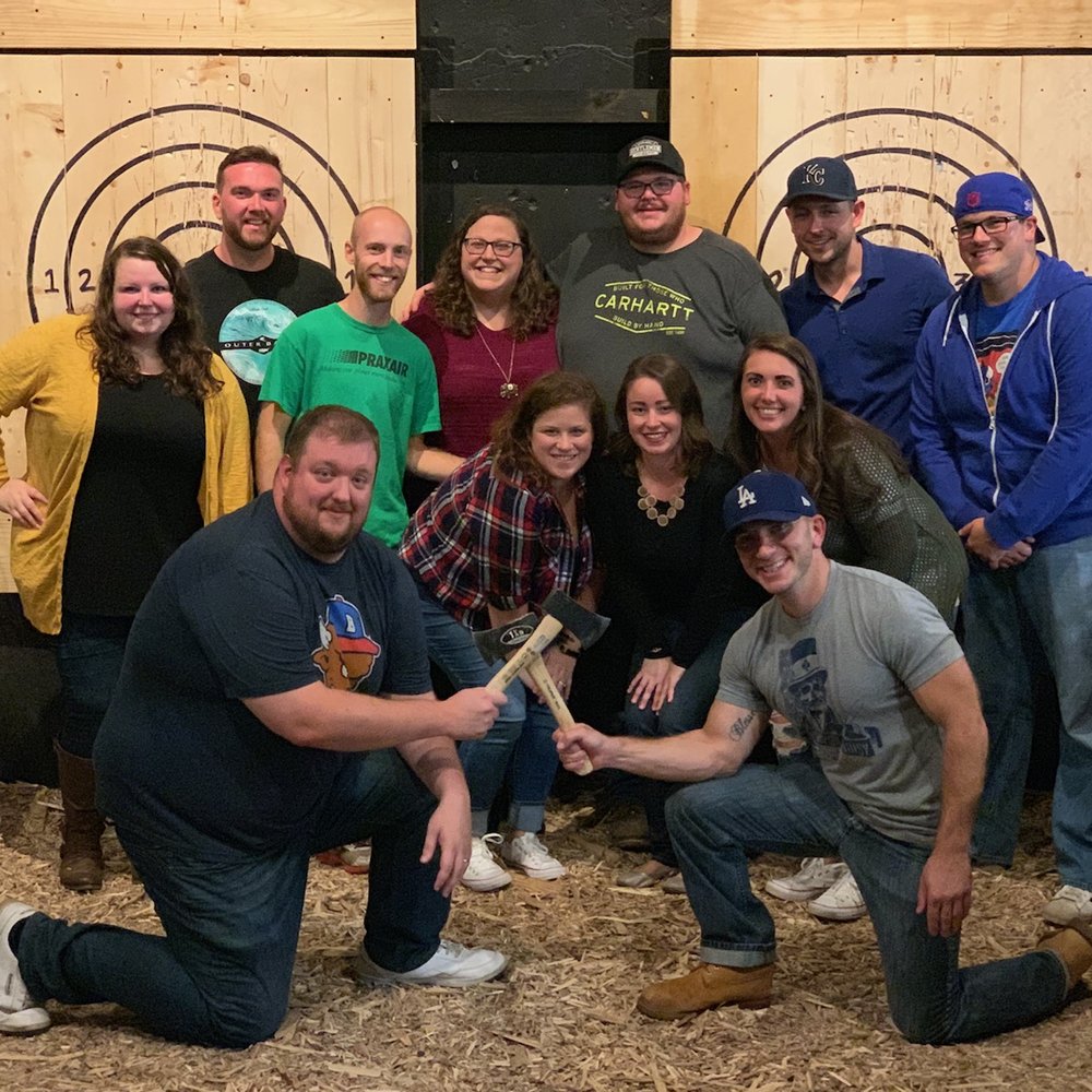 Hatchets & Hops - Group shot after the fun!! - Sports Clubs Near Me - Buffalo, New York