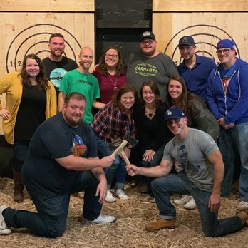 Hatchets & Hops - Group shot after the fun!! - Sports Clubs Near Me - Buffalo, New York