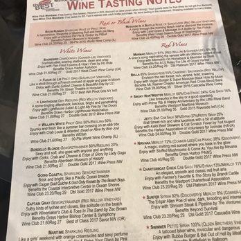 Westport Winery Tasting - the menu - Wine Tasting Room Near Me - Cannon Beach, Oregon Westport Winery Tasting - the menu - Wine Tasting Room Near Me - Cannon Beach, Oregon