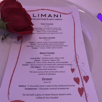 Limani - Menus decor for Valentine's Day - Mediterranean Near Me - New York, New York
