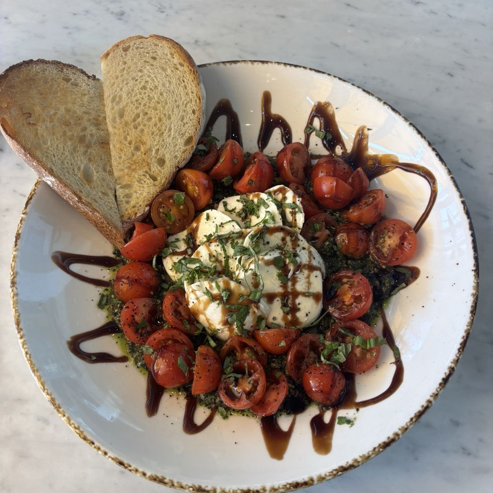 Olia - Caprese salad with fresh cherry tomatoes - Breakfast & Brunch Near Me - Glendale, California Olia - Caprese salad with fresh cherry tomatoes - Breakfast & Brunch Near Me - Glendale, California