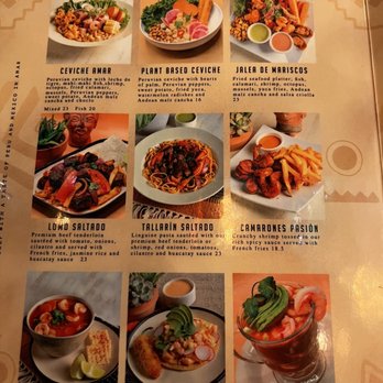 Amar - Menu - Peruvian Near Me - El Paso, Texas