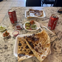This is the quesadilla with carne asada. This is the quesadilla with carne asada.