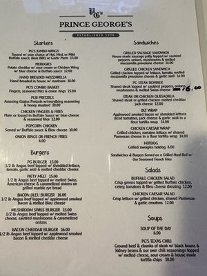 Menu photo 1 Prince Georges East Rochester, NY Menu photo 1 Prince Georges East Rochester, NY