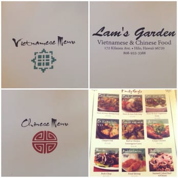 Lam's Garden - They have two picture menus to choose from. Vietnamese and Chinese. - Vietnamese Near Me - Hilo, Hawaii Lam's Garden - They have two picture menus to choose from. Vietnamese and Chinese. - Vietnamese Near Me - Hilo, Hawaii