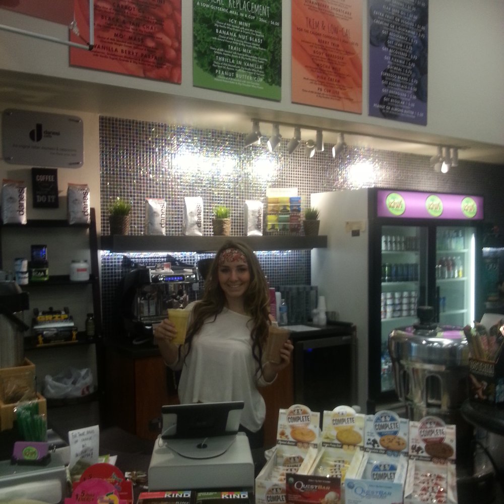 At the juice bar with alli making my order At the juice bar with alli making my order