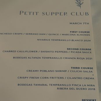 Cork + Table - The menu with wine pairings. - Wine Bars Near Me - Cocoa Beach, Florida