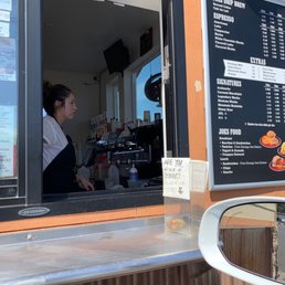  a woman at the counter
