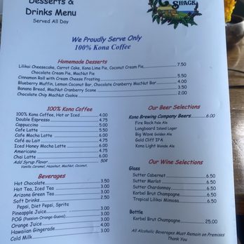 The Coffee Shack - Menu - Coffee & Tea Near Me - Captain Cook, Hawaii The Coffee Shack - Menu - Coffee & Tea Near Me - Captain Cook, Hawaii