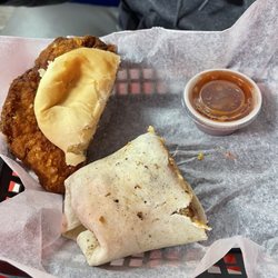 Apron Strings - Half tenderloin & half taco wrap (yes my husband & I split food)