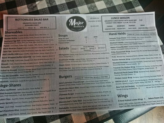 Menu photo 7 Major Biddles Wyandotte, MI