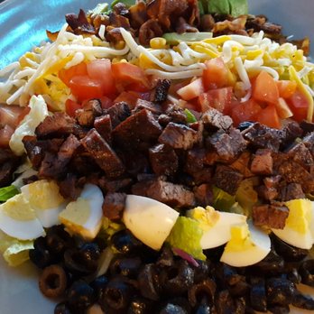 Gringo's Mexican Kitchen - Cobb salad. I substituted the chicken meat with beef fajita meat instead. They need to carry blue cheese salad dressing! - Tex-Mex Near Me - Stafford, Texas