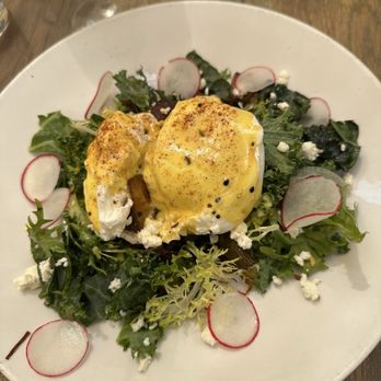 Storehouse Market & Eatery - Poached eggs over farm smoked veg. - Cocktail Bars Near Me - Bastrop, Texas