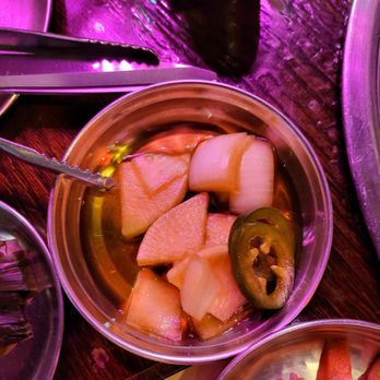Hobak Korean BBQ - Soy pickled jalapenos, onions, and Korean radish (spicy) - Korean Near Me - Las Vegas, Nevada