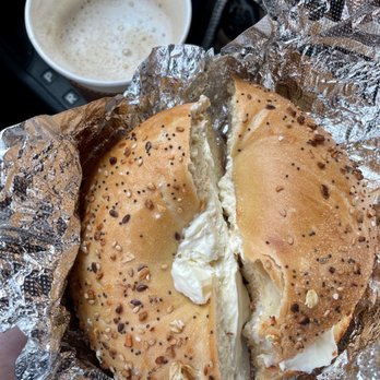 Broadway Bagel - Everything toasted plain cc , small coffee - Bagels Near Me - New York, New York