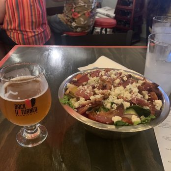 Back Unturned Brewing - Bacon and Bleu Salad and Tussle in the Hay - Brewpubs Near Me - San Antonio, Texas