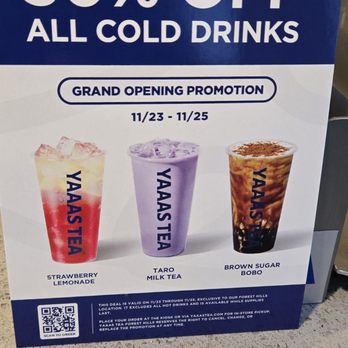Yaaas Tea - Grand Opening Promotion - Bubble Tea Near Me - Forest Hills, New York