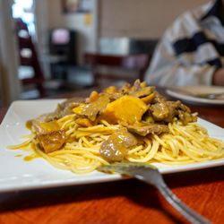Cafe Orchid - curry beef spaghetti $14.50