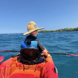 Ocean Safaris Kayak Adventures - The tandem kayak was perfect for a kid/parent combo so they could take a break if they were tired :)