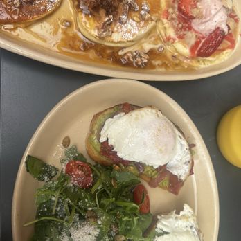 Snooze, an A.M. Eatery - Pancake bite and avocado toast - Breakfast & Brunch Near Me - Katy, Texas
