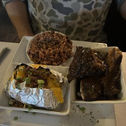 Manor House - Jamaican jerk with Jamaican rice and peas and potatoes